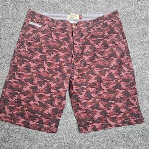 HUDSON & BARROW NYC Casual Shorts Men’s Sz-34 Red Camouflage Print